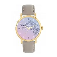 Blue Orchid Flower Watch Ladies 38mm Case 3atm Water Resistant Custom Designed Quartz Movement Luxury Fashionable