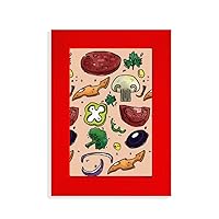 Pizza Tomato Foods Peppers Onion Picture Display Art Red Photo Frame