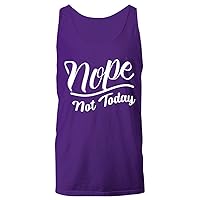 Nope Not Today Funny Saracastic Tops Tees Plus Size Women Men Unisex Sleeve Less Tank Top Purple T-Shirt