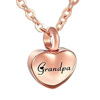 misyou Cremation Jewelry for Ashes Rose Gold Heart Urn Necklace Keepsake Memorial Jewelry Ashes Pendant for Dad Mom