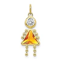 10k Yellow Gold Polished November Girl Charm Pendant Necklace Measures 20x10mm Wide Jewelry Gifts for Women