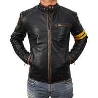 LP-FACON Mens Vintage Cafe Racer Motorcycle Rider Classic Biker Leather Jacket Collection