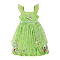 Disney Girls' Tinker Bell Fantasy Gown Nightgown, TINKERBELL, 6