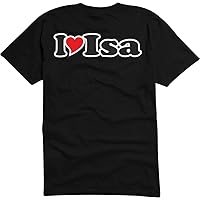 T-Shirt Man Black - I Love with Heart - Party Name Carnival - - I Love Isa