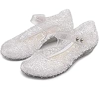 Princess Costumes Jelly Flats Shoes, Toddler or Kids, Cosplay Birthday Party Dress Up Sandals for Little Girls