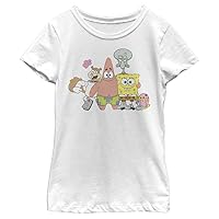 Nickelodeon Spongebob Squarepants Group Squared Girls Short Sleeve Tee Shirt