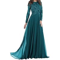 Women's Long Sleeve Evening Gown Formal Dresses Mother of The Bride Dresses for Wedding
