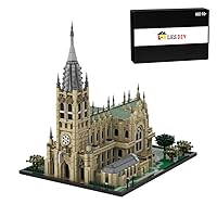 Medieval Grace Church Building Blocks, French Gothic Revival Architectural Building Set, Modular Church Display Model Creative Collection for Kids Adults