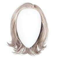 Raquel Welch Take A Bow Chin Length Layered Wig With Hand Tied Base by Hairuwear, Petite Average Cap, RL56/60 Silver