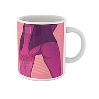 Coffee Mug Women Beautiful Ass in Thong Panties on Starry Sky 11 Oz Ceramic Tea Cup Mugs Best Gift Or Souvenir For Family Friends Coworkers