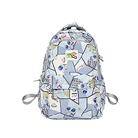 Cute Backpack for Women, Kawaii Y2K Grunge Plaid Preppy Harajuku Hiking Travel Aesthetic Rusksack Daypack (blue)