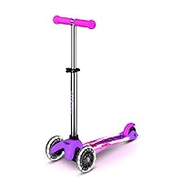 Micro Kickboard | Mini Deluxe Glow Plus LED Scooter | Adjustable Handlebar | Lean-to-Steer | Lightweight | Three-Wheeled | Kids Ages 2-5 yrs
