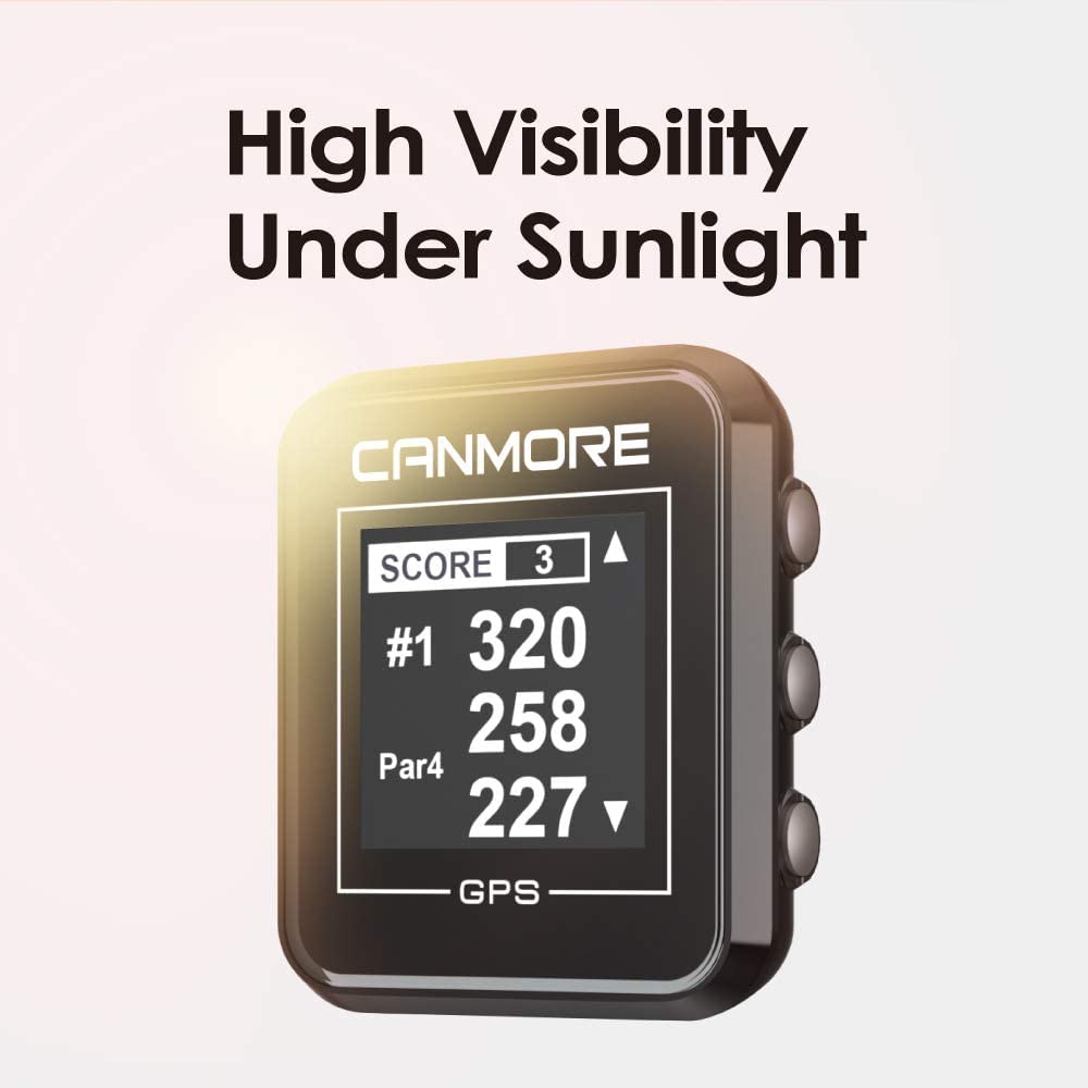 CANMORE H300 Handheld GPS Golf Device, Shot Distance Yardage Measuring, 40000+ Free Worldwide Preloaded Courses, Lightweight Golf Accessory for Golfers, Powerful Magnetic Clip for Golf Cart, Black