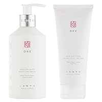 Zents Body Wash and Lotion Set, Ageless Aloe Moisture Body and Hand Wash, Age Defying Probiotic Body and Hand Lotion, Cleanse, Moisturize and Nourish Dry Skin, A Powerful Skin Healing Duo (Ore)
