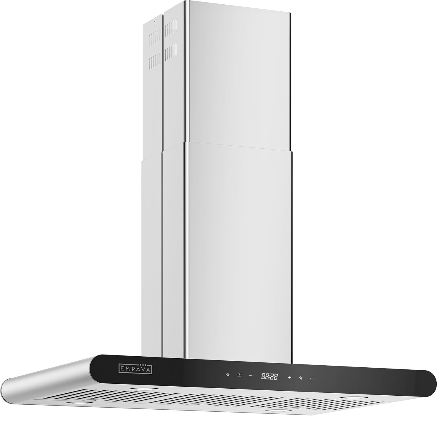 Empava Ducted/Ductless Island Range Hood 36 Inch, Ceiling Mount Kitchen Stove Vent with 400 CFM Dual-Sided Touch Control, 3 Speeds, 4 LED Lights, Stainless Steel (Charcoal-Filter Sold Separately)