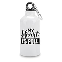 My Heart Is Full Sports Water Bottles My Heart Is Full Aluminum Water Bottle with Carabiner Clip & Sport Top, 14 OZ