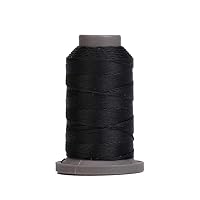 WUTA Leather Sewing Round Waxed Thread New 90 Meter Polyester Hand Sewing Line for Leather Work Cord Tool DIY (Black, 0.55mm)