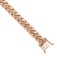 14k Gold 9.2mm Cuban Curb Solid Link Chain Bracelet for Men or Women