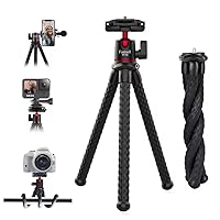 Camera Tripod, Famall Flexible Tripod Stand for Phone with Cold Shoe Phone Mount for iPhone Canon Nikon Sony Cameras