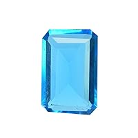 GEMHUB Translucent Brazilian Blue Topaz 28.20 Ct Finest Emerald Cut Blue Topaz Loose Gemstone