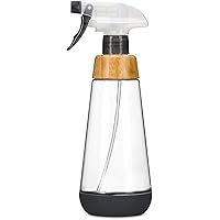 Bottle Service - Refillable Glass Spray Bottle for Cleaning - Versatile Stream & Mist Options, Bamboo Details, Silicone Boot - Ideal for Non-Toxic Solutions & Plant Care, 16oz, Gray