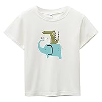 Toddler Boy Solid Long Sleeve Tee Cartoon Prints Casual Tops for Kids Clothes Tops for Boys 2t