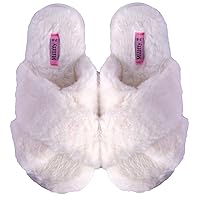 Millffy Fuzzy Fluffy Open Toe Slippers for Summer Warm Comfy flip Flop Slippers for Women Slip on