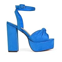 Womens Ankle Strap Sandals Ladies Block Heel Platform Party Peep Toe Shoes