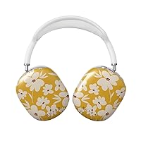 Burga Airpod Hardcase Compatible with Apple Airpods MAX Headphone Case, Yellow Flowers Floral - Protective Hard Plastic Case