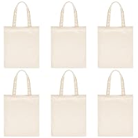 Morcheiong 6 Pack Cotton Tote Bag Blank Canvas Bag Reusable Grocery Shopping Bags, Suitable for DIY Craft, Grocery, Shopping, Drawing, Promotion, Gift, Advertising, Activity