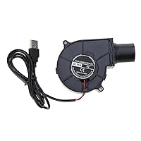 Air Blower,7530 7cm 5V USB Portable BBQ Fan, 2600RPM 1.5W Air Turbo Blower, BBQ Air Blower Barbecue,Camping Cooking, Wood Stove Charcoal Starter, Outdoor Cooking BBQ Fan
