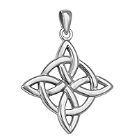 Sterling Silver Celtic Quaternary Witches Knot Pendant