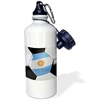 3dRose Argentina Soccer Ball-Sports Water Bottle, 21oz , 21 oz, Multicolor