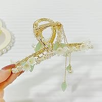 Handmade Lily Of The Valley Hair Claws Headwear For Women Trendy Pearl Tassel Hair Clips Classical Hanfu 05