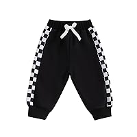 Toddler Baby Boys Harem Pants 3 Pack Drawstring Solid Terry Active Joggers Pants Cotton Pull-on Crawling Sweatpants
