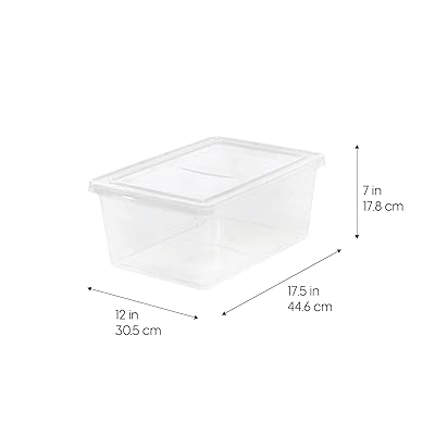 IRIS USA 28 Qt. Plastic Storage Container Bin with Latching Lid, Stackable  Nestable Box Tote Closet Organization School Art Supplies - Clear, 1 Count  (Pack of 10)