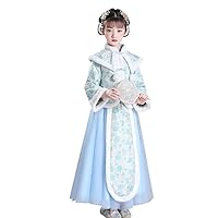 Girls' Hanfu Suit,Winter Thickened Chinese Style New Year's Cheongsam Dress,Super Fairy Embroidered Tang Suit.