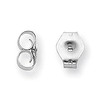 BRIGHT WHITE JEWELRY'S Friction Earring (Medium Ear nuts) Replacement back-findings in 14k White Gold