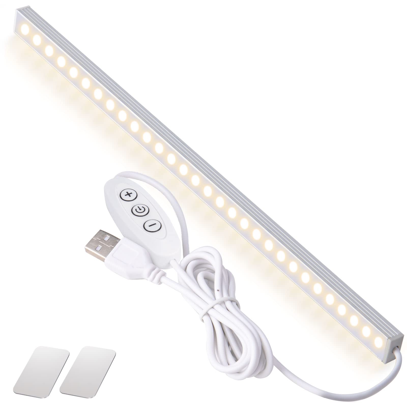 DWEPTU Under Cabinet Light Closet Lights Dimmable LED Stick on Lights Under Counter Light Fixtures with USB Powered LED Light Bar for Room Under Counter Lighting Work Tables Student Dormitory