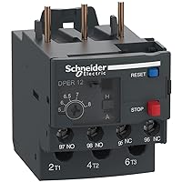 Schneider Electric DPER12 Easy TeSys Thermal Overload Relay with Manual/Automatic Reset, Screw Clamp Terminals | Used with Air Conditioner, Heat Pump, HVAC, AC Compressor and More, 5-5.8Amps