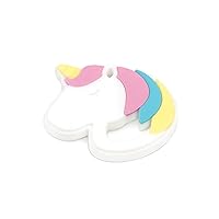 Bumkins Baby Teething Freezer Toy Keys Rings, Soft Flexible Silicone Pacifier, Safe to Chew, Cool Teether Gum Relief, Essentials for Babies 3 Months, Freezable, Sensory Textured, Unicorn