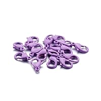 20pcs/Pack Colored Metal Lobster Clasps, Lanyard Snap Clips with Key Rings,for Bag Key Chains Connector,Jewelry Making Accessories (Purple, 16×9mm)