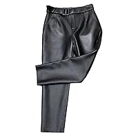 Women's Trousers Sheepskin Leather Fashion Ankle-Length Pants