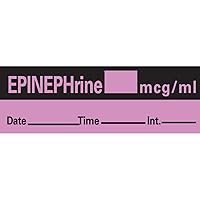 an-6 Anesthesia Removable Tape with Date, Time & Initial, Epinephrine Mg/Ml, 333 Imprints, Violet, 1/2