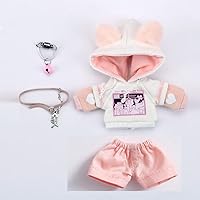 BJD Clothes Cat Hooded Sweater Coat for OB11, Molly,GSC, YMY , 1/12bjd Doll Clothes Accessories (White-pink1)