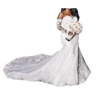 Detachable Sleeve plussize Sweetheart Mermaid Women Bridal Ball Gown Wedding Dress for Bride with Long Train