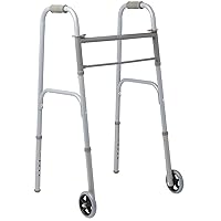 Lightweight Folding Walkers for Seniors, Adults with 5” Wheels, Steel Frame Supports up to 400 lbs.