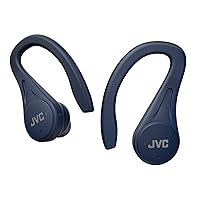 JVC Sport True Wireless Earbuds Headphones, Lightweight and Compact, Long Battery Life (up to 30 Hours), Sound with Neodymium Magnet Driver, Water Resistance (IPX5) - HAEC25TA (Blue)