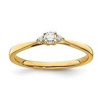 14k Gold Lab Grown Diamond Si1 Si2 G H I Petite Engagement Ring Jewelry Gifts for Women