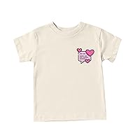 Girls T Shirts Short Sleeve Cute Graphic Tees Crew Neck Letter Print Summer Tops Trendy Casual Soft Basic Shirt